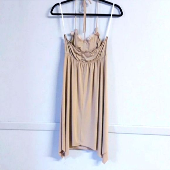 Charming Charlie Beige Halter Neck Strappy Flower Dress - Picture 2 of 4